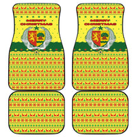Senegal Christmas Car Mats with Yellow-Green-Red Design, Baobab Tree, and National Coat of Arms Motif - Wonder Print Shop
