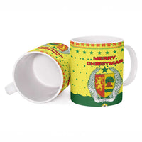 Senegal Christmas Ceramic Mug with Yellow-Green-Red Design, Baobab Tree, and National Coat of Arms Motif - Wonder Print Shop