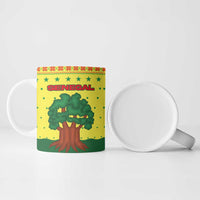 Senegal Christmas Ceramic Mug with Yellow-Green-Red Design, Baobab Tree, and National Coat of Arms Motif - Wonder Print Shop