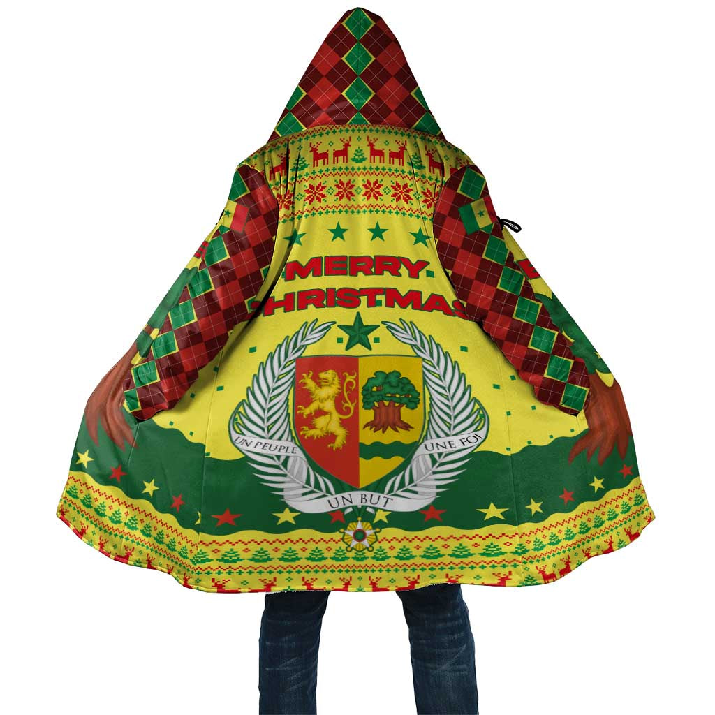 Senegal Christmas Cloak with Yellow-Green-Red Design, Baobab Tree, and National Coat of Arms Motif - Wonder Print Shop