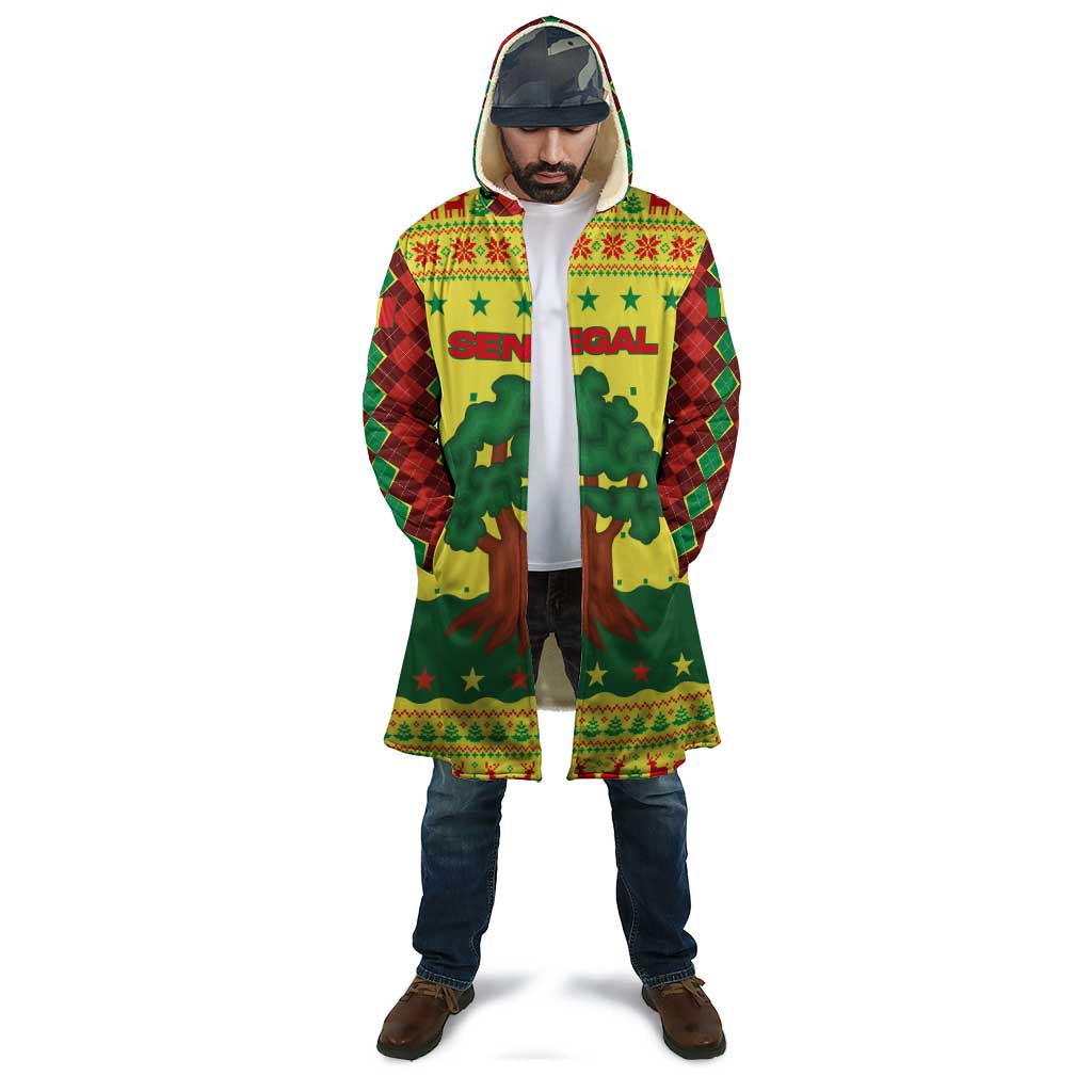 Senegal Christmas Cloak with Yellow-Green-Red Design, Baobab Tree, and National Coat of Arms Motif - Wonder Print Shop