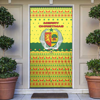 Senegal Christmas Door Cover with Yellow-Green-Red Design, Baobab Tree, and National Coat of Arms Motif - Wonder Print Shop