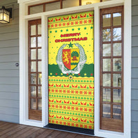Senegal Christmas Door Cover with Yellow-Green-Red Design, Baobab Tree, and National Coat of Arms Motif - Wonder Print Shop