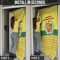 Senegal Christmas Door Cover with Yellow-Green-Red Design, Baobab Tree, and National Coat of Arms Motif - Wonder Print Shop