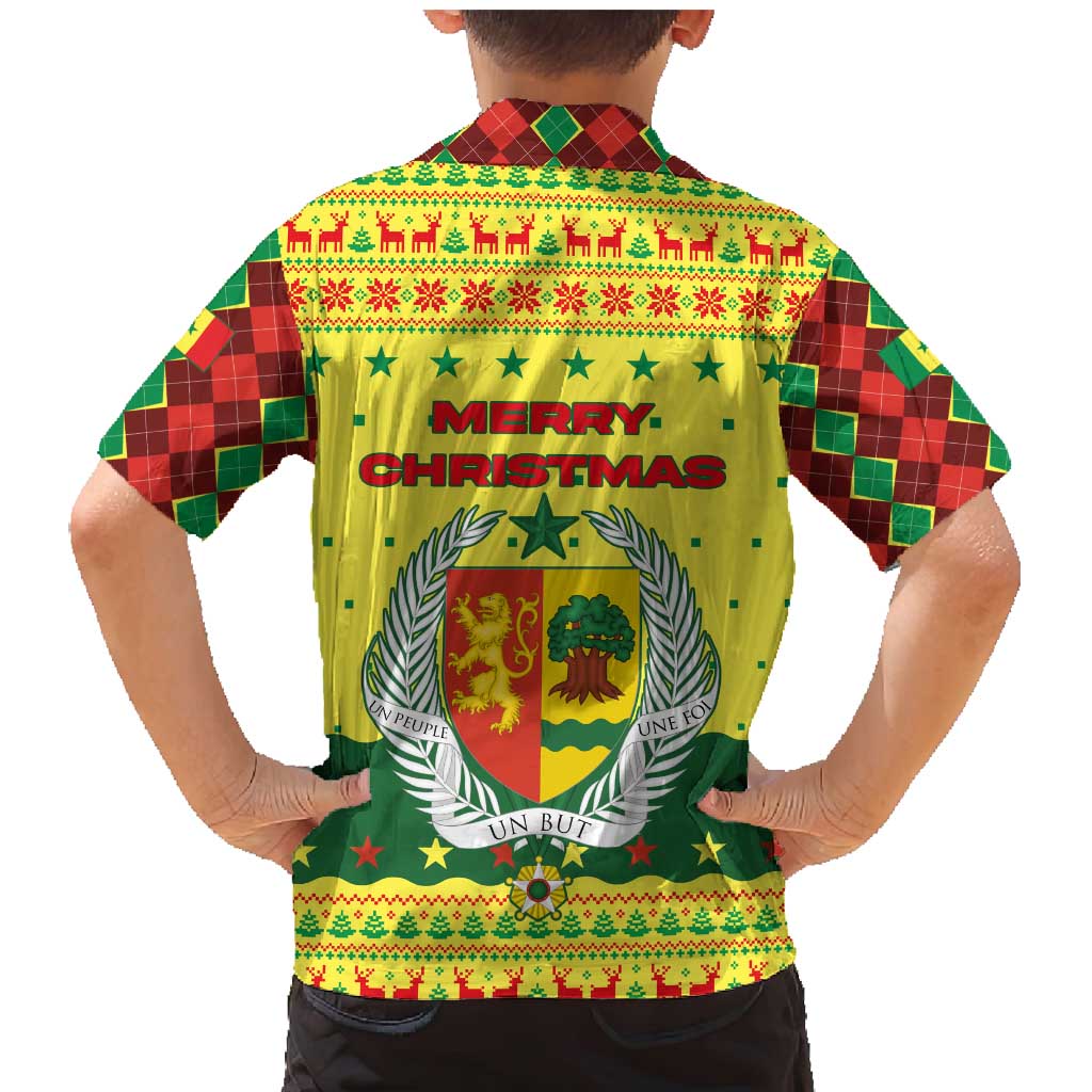 Senegal Christmas Family Matching Mermaid Dress and Hawaiian Shirt with Yellow-Green-Red Design, Baobab Tree, and National Coat of Arms Motif - Wonder Print Shop