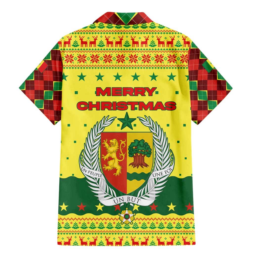 Senegal Christmas Family Matching Mermaid Dress and Hawaiian Shirt with Yellow-Green-Red Design, Baobab Tree, and National Coat of Arms Motif - Wonder Print Shop