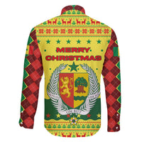 Senegal Christmas Family Matching Off The Shoulder Long Sleeve Dress and Hawaiian Shirt with Yellow-Green-Red Design, Baobab Tree, and National Coat of Arms Motif - Wonder Print Shop
