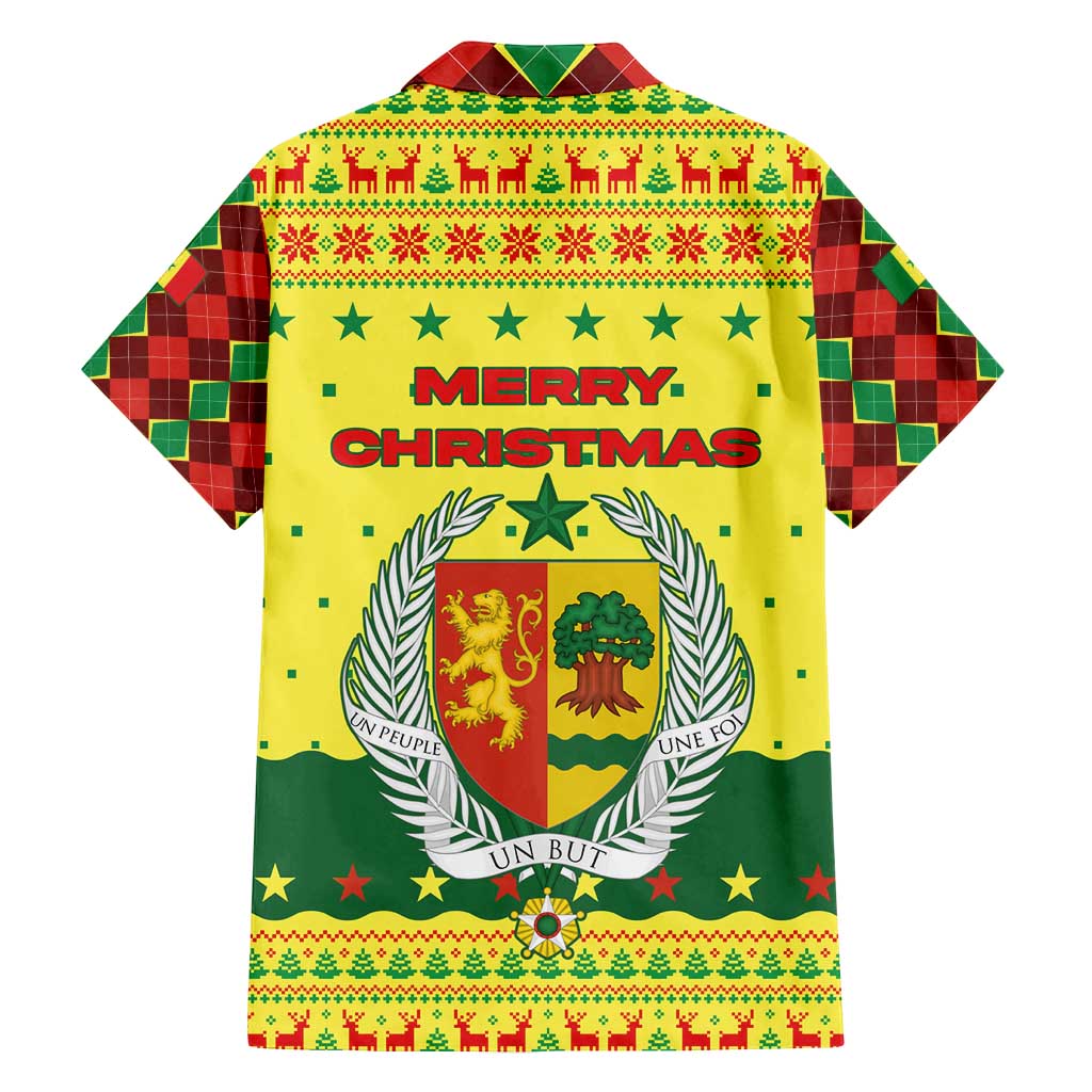 Senegal Christmas Family Matching Puletasi and Hawaiian Shirt with Yellow-Green-Red Design, Baobab Tree, and National Coat of Arms Motif - Wonder Print Shop