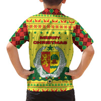 Senegal Christmas Family Matching Tank Maxi Dress and Hawaiian Shirt with Yellow-Green-Red Design, Baobab Tree, and National Coat of Arms Motif - Wonder Print Shop