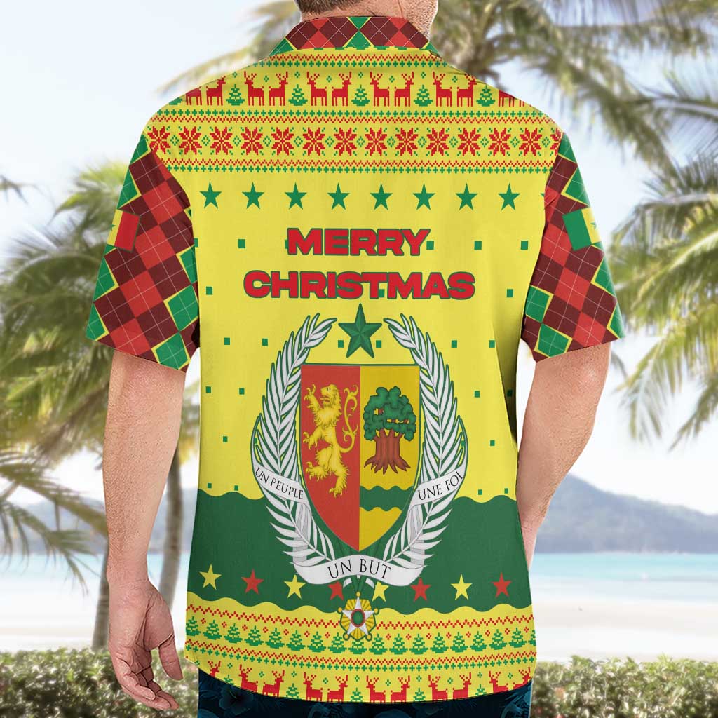 Senegal Christmas Hawaiian Shirt with Yellow-Green-Red Design, Baobab Tree, and National Coat of Arms Motif - Wonder Print Shop