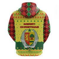 Senegal Christmas Hoodie with Yellow-Green-Red Design, Baobab Tree, and National Coat of Arms Motif - Wonder Print Shop