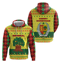 Senegal Christmas Hoodie with Yellow-Green-Red Design, Baobab Tree, and National Coat of Arms Motif - Wonder Print Shop