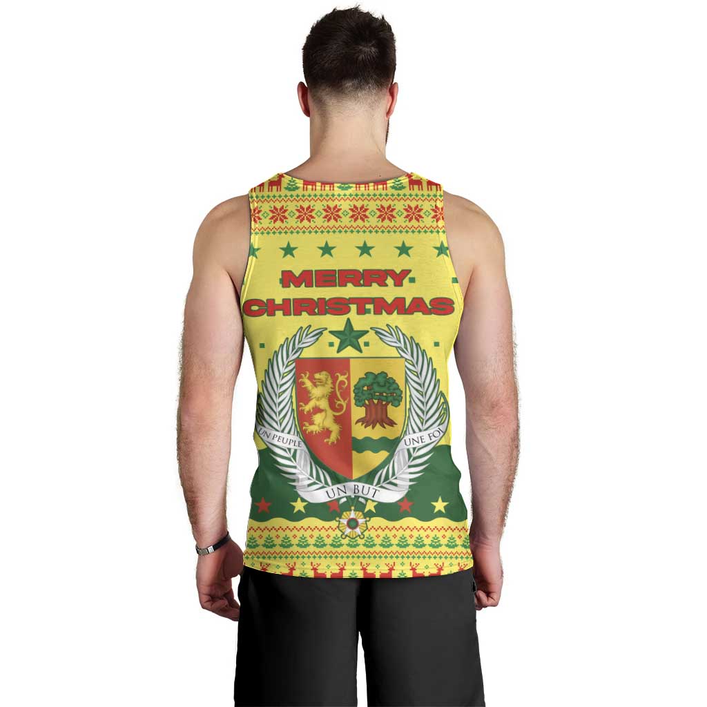 Senegal Christmas Men Tank Top with Yellow-Green-Red Design, Baobab Tree, and National Coat of Arms Motif - Wonder Print Shop