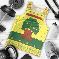 Senegal Christmas Men Tank Top with Yellow-Green-Red Design, Baobab Tree, and National Coat of Arms Motif - Wonder Print Shop