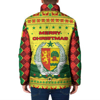 Senegal Christmas Padded Jacket with Yellow-Green-Red Design, Baobab Tree, and National Coat of Arms Motif - Wonder Print Shop