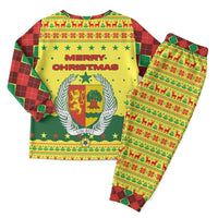 Senegal Christmas Pajama Set with Yellow-Green-Red Design, Baobab Tree, and National Coat of Arms Motif - Wonder Print Shop