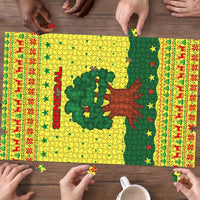 Senegal Christmas Puzzle with Yellow-Green-Red Design, Baobab Tree, and National Coat of Arms Motif - Wonder Print Shop