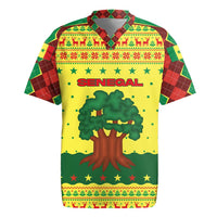 Senegal Christmas Rugby Jersey with Yellow-Green-Red Design, Baobab Tree, and National Coat of Arms Motif - Wonder Print Shop