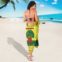 Senegal Christmas Sarong with Yellow-Green-Red Design, Baobab Tree, and National Coat of Arms Motif - Wonder Print Shop