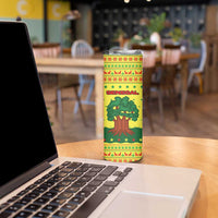 Senegal Christmas Skinny Tumbler with Yellow-Green-Red Design, Baobab Tree, and National Coat of Arms Motif - Wonder Print Shop