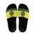 Senegal Christmas Slide Sandals with Yellow-Green-Red Design, Baobab Tree, and National Coat of Arms Motif - Wonder Print Shop