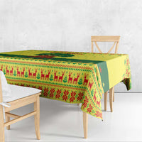 Senegal Christmas Tablecloth with Yellow-Green-Red Design, Baobab Tree, and National Coat of Arms Motif - Wonder Print Shop