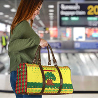 Senegal Christmas Travel Bag with Yellow-Green-Red Design, Baobab Tree, and National Coat of Arms Motif - Wonder Print Shop