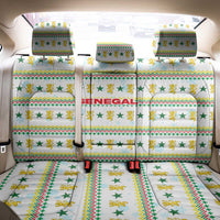 Senegal Christmas Back Car Seat Cover with White-Green-Yellow Design, Golden Lion, and Festive Stars Motif - Wonder Print Shop