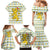 Senegal Christmas Family Matching Mermaid Dress and Hawaiian Shirt with White-Green-Yellow Design, Golden Lion, and Festive Stars Motif - Wonder Print Shop