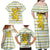 Senegal Christmas Family Matching Off Shoulder Maxi Dress and Hawaiian Shirt with White-Green-Yellow Design, Golden Lion, and Festive Stars Motif - Wonder Print Shop