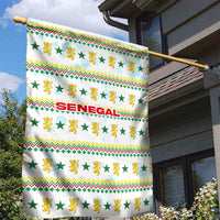 Senegal Christmas Garden Flag with White-Green-Yellow Design, Golden Lion, and Festive Stars Motif - Wonder Print Shop