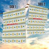 Senegal Christmas Garden Flag with White-Green-Yellow Design, Golden Lion, and Festive Stars Motif - Wonder Print Shop