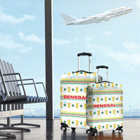 Senegal Christmas Luggage Cover with White-Green-Yellow Design, Golden Lion, and Festive Stars Motif - Wonder Print Shop