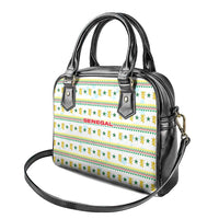 Senegal Christmas Shoulder Handbag with White-Green-Yellow Design, Golden Lion, and Festive Stars Motif - Wonder Print Shop