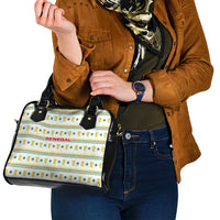 Senegal Christmas Shoulder Handbag with White-Green-Yellow Design, Golden Lion, and Festive Stars Motif - Wonder Print Shop