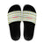 Senegal Christmas Slide Sandals with White-Green-Yellow Design, Golden Lion, and Festive Stars Motif - Wonder Print Shop
