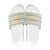 Senegal Christmas Slide Sandals with White-Green-Yellow Design, Golden Lion, and Festive Stars Motif - Wonder Print Shop