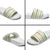 Senegal Christmas Slide Sandals with White-Green-Yellow Design, Golden Lion, and Festive Stars Motif - Wonder Print Shop