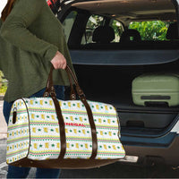 Senegal Christmas Travel Bag with White-Green-Yellow Design, Golden Lion, and Festive Stars Motif - Wonder Print Shop