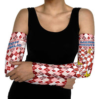 Czech Republic Christmas Arm Sleeves with Red-White Checkered Design, Double-Tailed Lion, and Festive Motif - Wonder Print Shop
