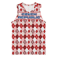 Czech Republic Christmas Basketball Jersey with Red-White Checkered Design, Double-Tailed Lion, and Festive Motif - Wonder Print Shop
