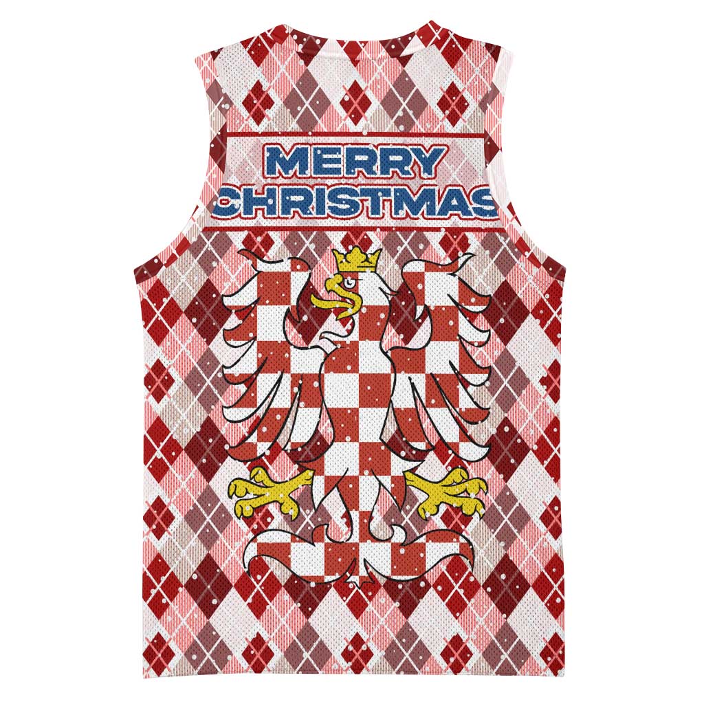 Czech Republic Christmas Basketball Jersey with Red-White Checkered Design, Double-Tailed Lion, and Festive Motif - Wonder Print Shop
