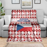 Czech Republic Christmas Blanket with Red-White Checkered Design, Double-Tailed Lion, and Festive Motif - Wonder Print Shop