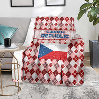 Czech Republic Christmas Blanket with Red-White Checkered Design, Double-Tailed Lion, and Festive Motif - Wonder Print Shop