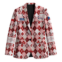 Czech Republic Christmas Blazer with Red-White Checkered Design, Double-Tailed Lion, and Festive Motif - Wonder Print Shop