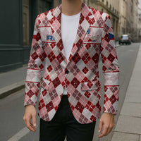 Czech Republic Christmas Blazer with Red-White Checkered Design, Double-Tailed Lion, and Festive Motif - Wonder Print Shop