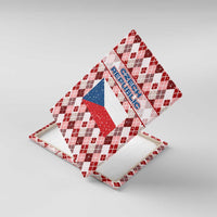 Czech Republic Christmas Canvas Wall Art with Red-White Checkered Design, Double-Tailed Lion, and Festive Motif - Wonder Print Shop