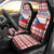 Czech Republic Christmas Car Seat Cover with Red-White Checkered Design, Double-Tailed Lion, and Festive Motif - Wonder Print Shop