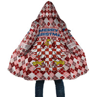 Czech Republic Christmas Cloak with Red-White Checkered Design, Double-Tailed Lion, and Festive Motif - Wonder Print Shop