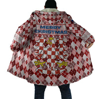 Czech Republic Christmas Cloak with Red-White Checkered Design, Double-Tailed Lion, and Festive Motif - Wonder Print Shop